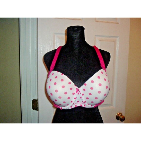 Fashion Bug Pink White Lace Full Figured Bra 44D Plus Size Intamate Apparel - Picture 5 of 11